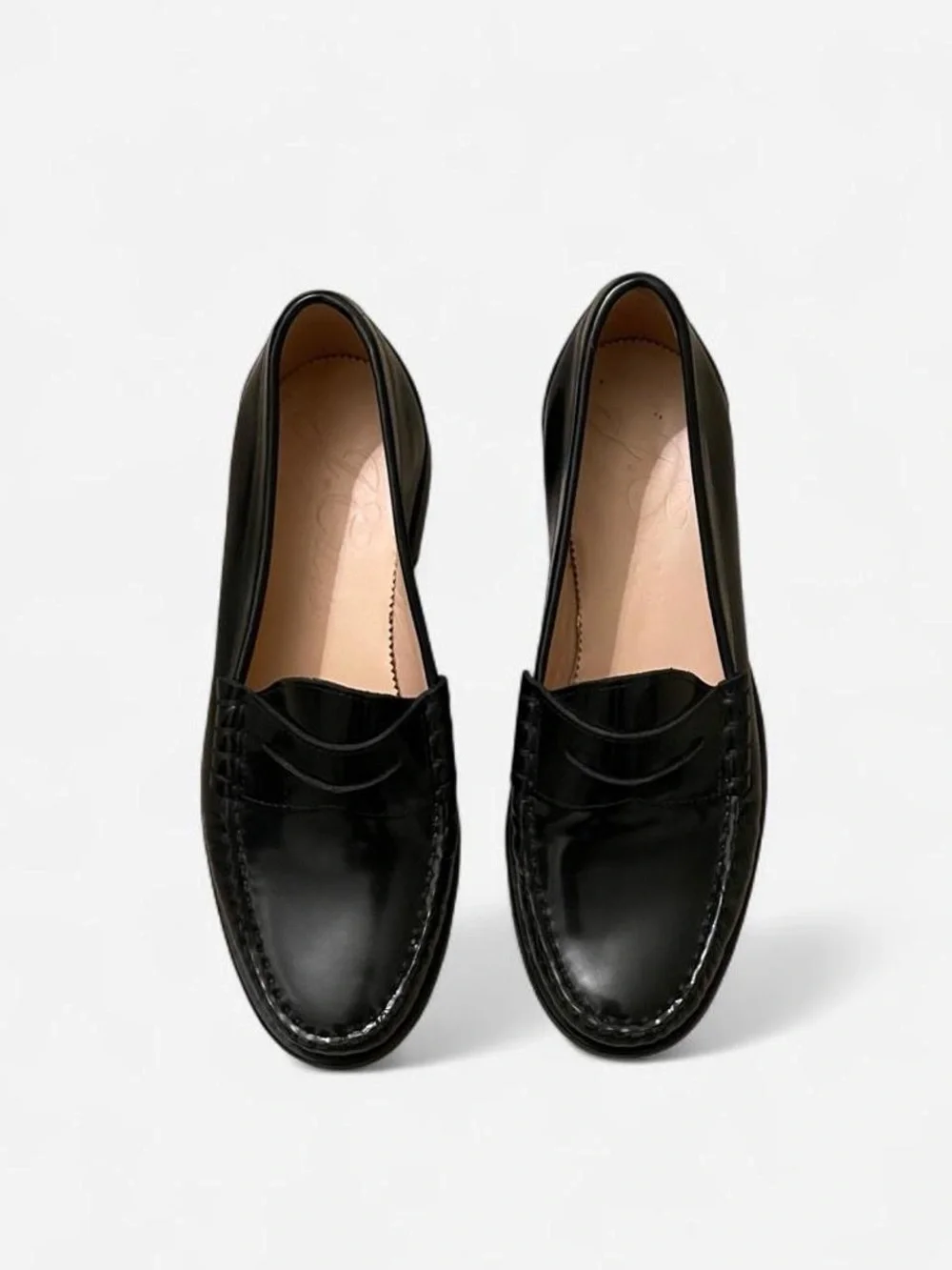 Classic Black JCrew Patent Leather Women's Penny Loafers